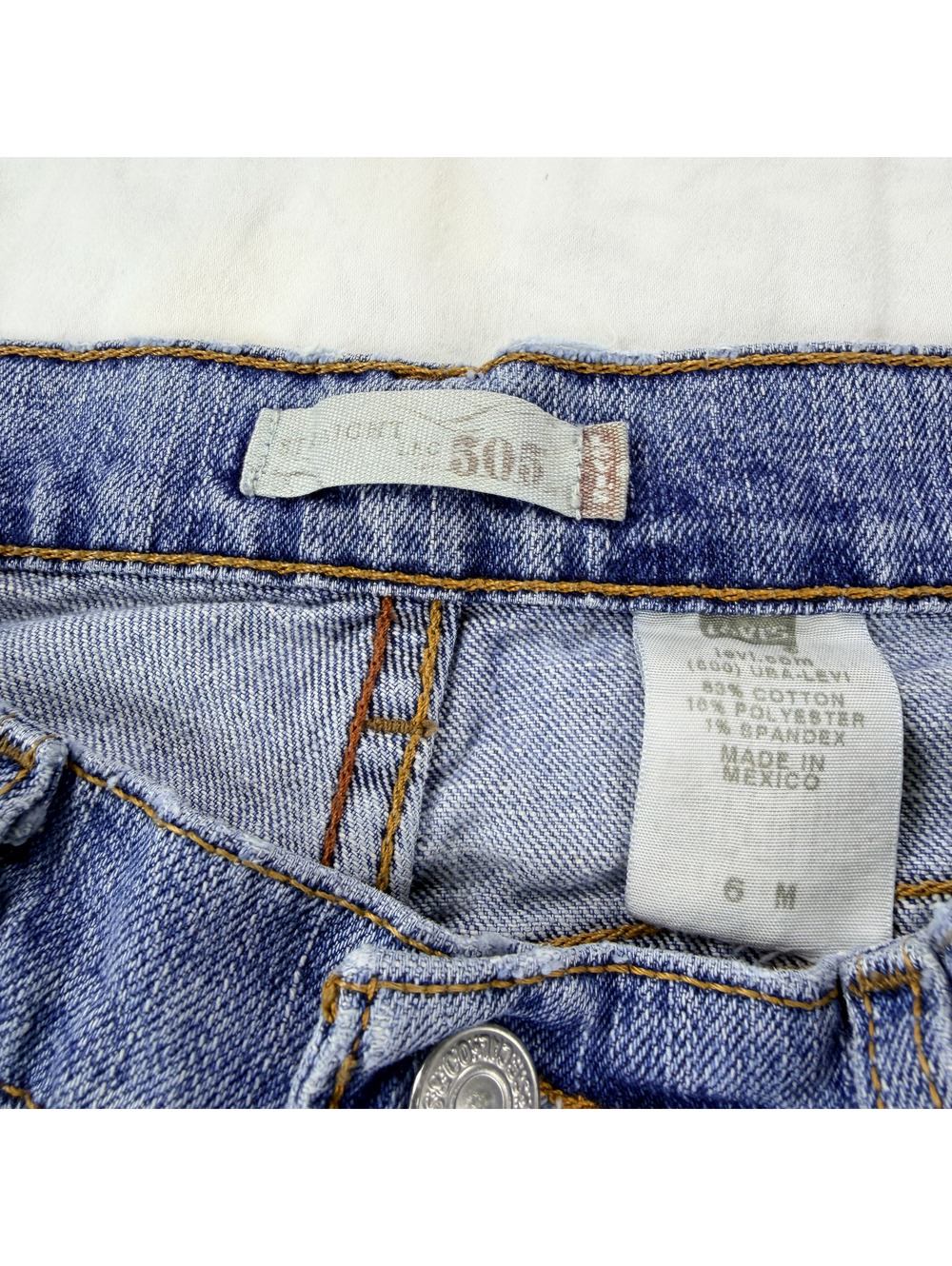 Levi's 505 Women's Jeans Size 6 M Distressed Straight Leg Y2K Faded Blue Denim - Picture 7 of 15